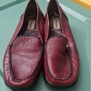 Drexlite Burgundy Wine Womens Leather Loafers